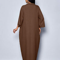 Robe femme mode col V ample manches chauve-souris sans ceinture pour vacances, tenue maxi pour femme
